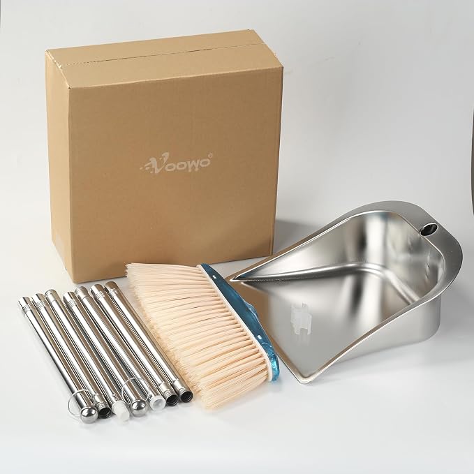 Silver Broom and Dustpan Set