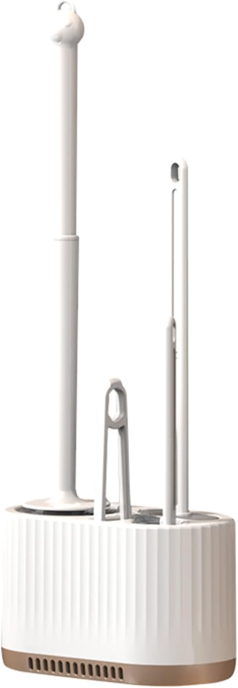 White 4 in 1 Toilet Brush and Holder Set