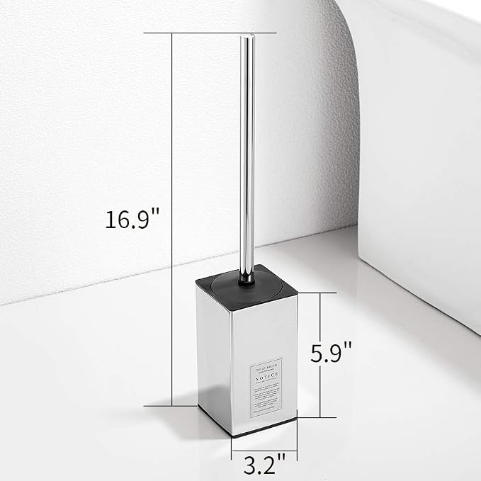 17-inch High Square Polished Chrome