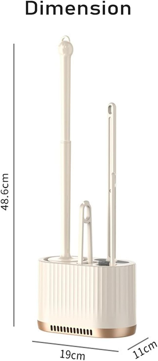 4 in 1 Toilet Brush and Holder Set （beige ）