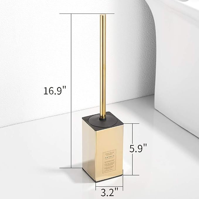 17-inch High Square Polished Gold