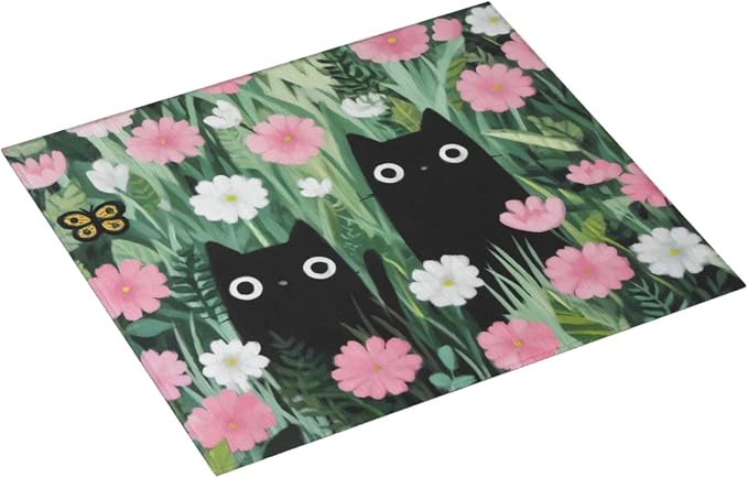 Black Cat Hawaiian Print