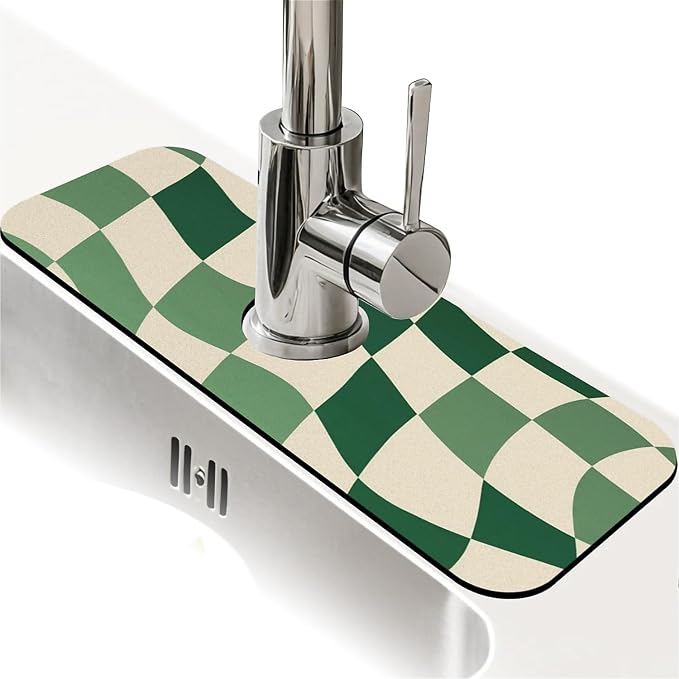 Green-and cream checkered