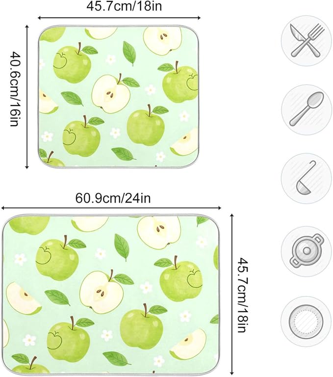 Cute Green Floral Apples