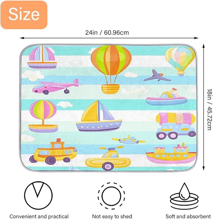 Colorful Cute Cartoon Car Boat