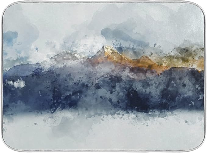 8 Black Watercolor Mountain Peak