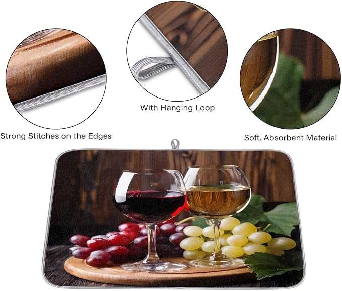 Red Wine Glass Grapes Themed