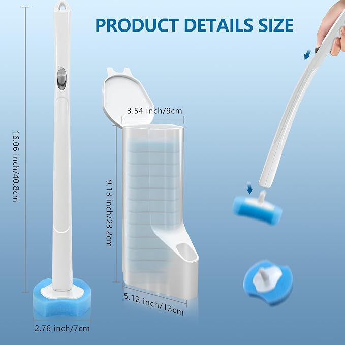 1 Pack White Toilet Brush Set