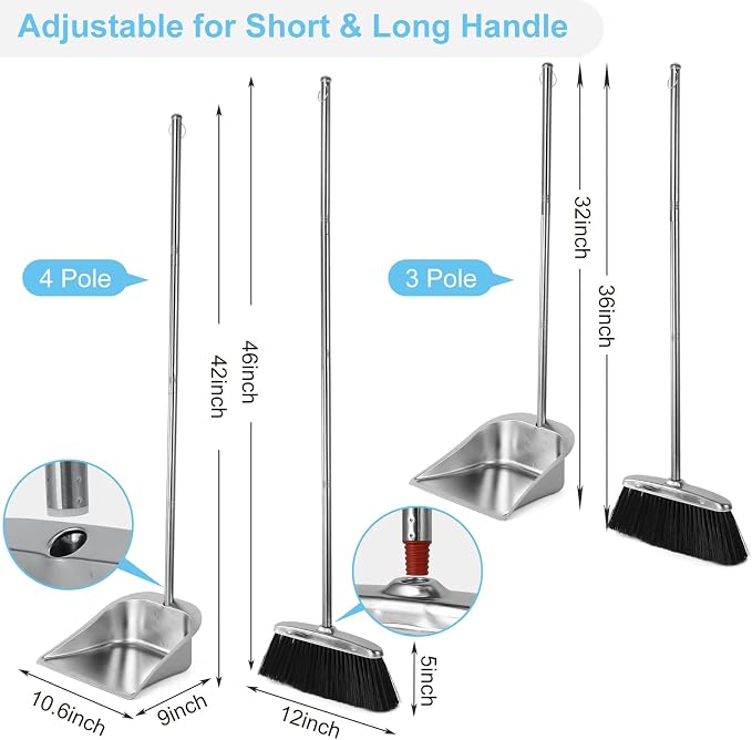 Black Broom and Dustpan Set