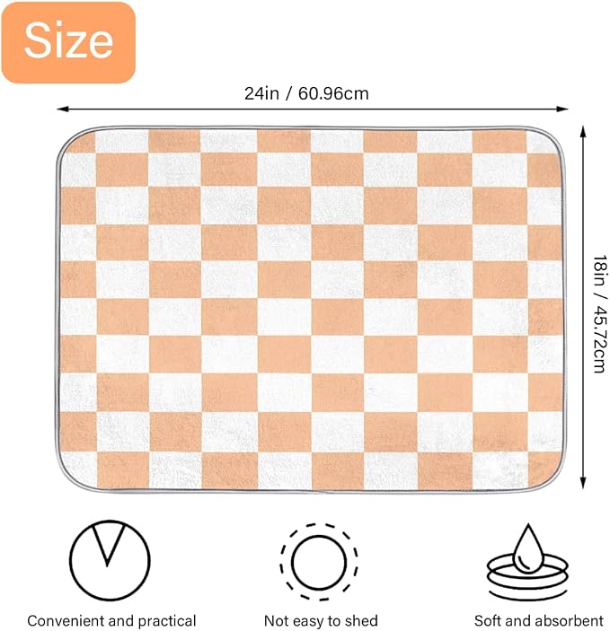 White Peach Plaid Checkerboard