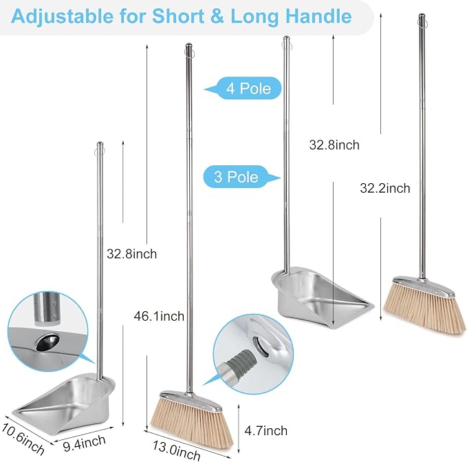 Silver Broom and Dustpan Set