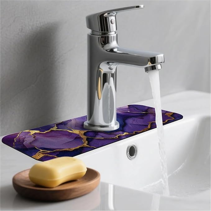Deep-purple gold marble