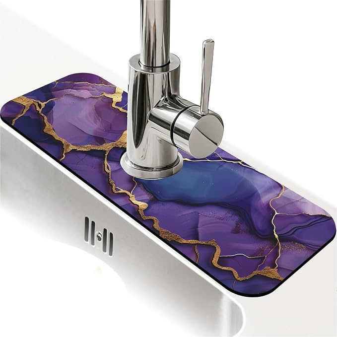Deep-purple gold marble
