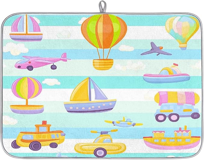 Colorful Cute Cartoon Car Boat