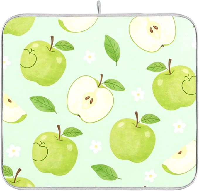Cute Green Floral Apples