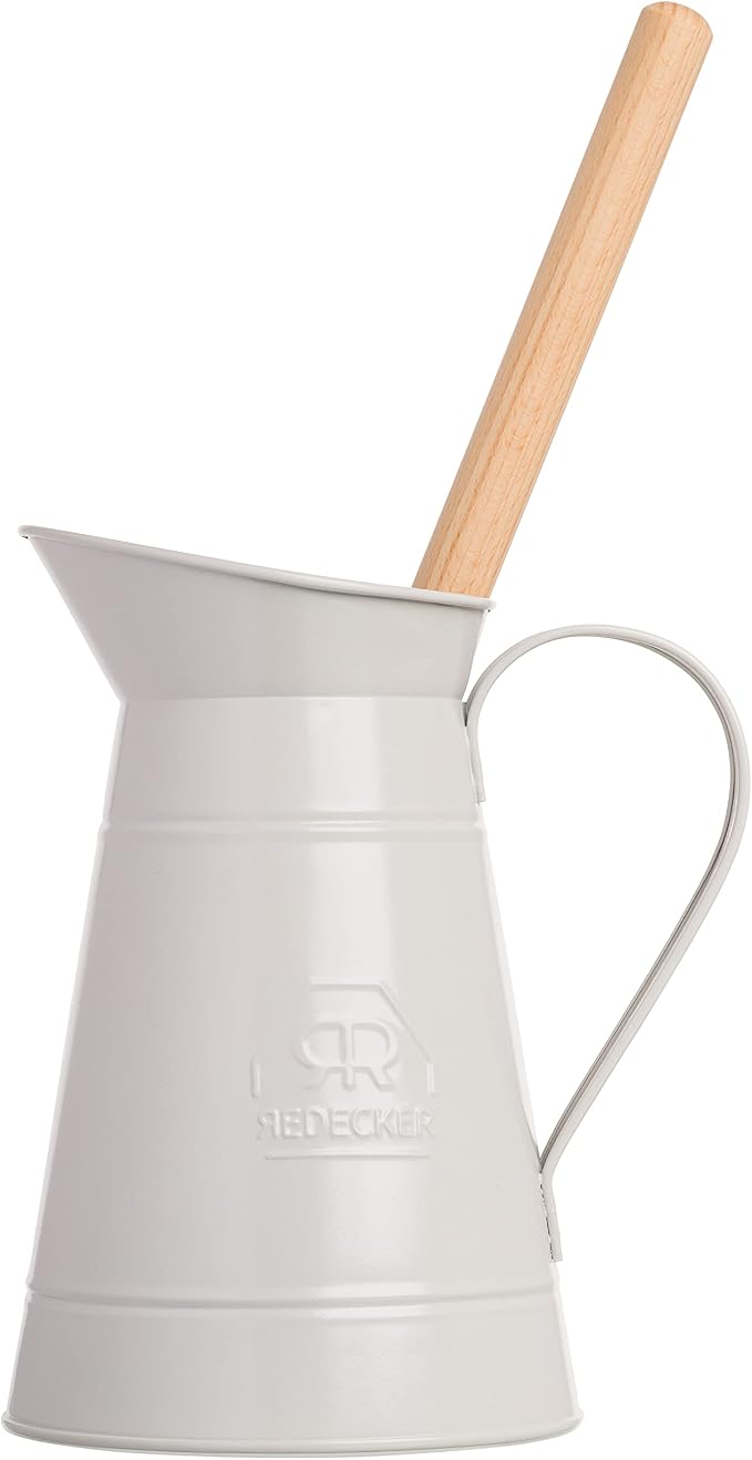 Toilet Brush With White Metal Holder
