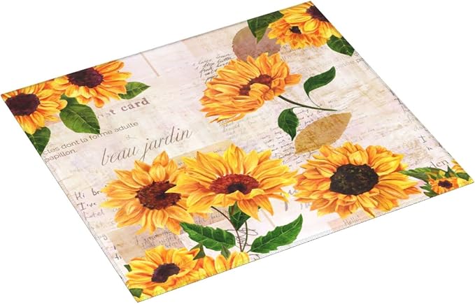 Retro Postcard And Sunflowers