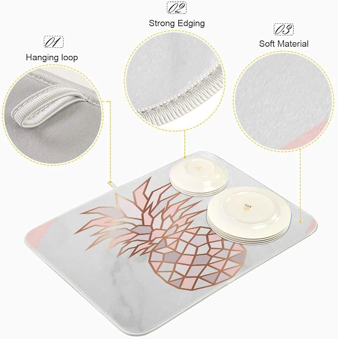 Rose Gold Pineapple On Pink White Marble