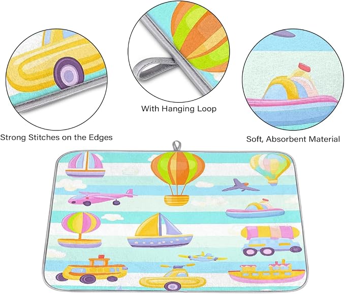 Colorful Cute Cartoon Car Boat