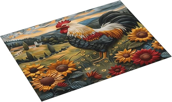 Rooster And Sunflowers