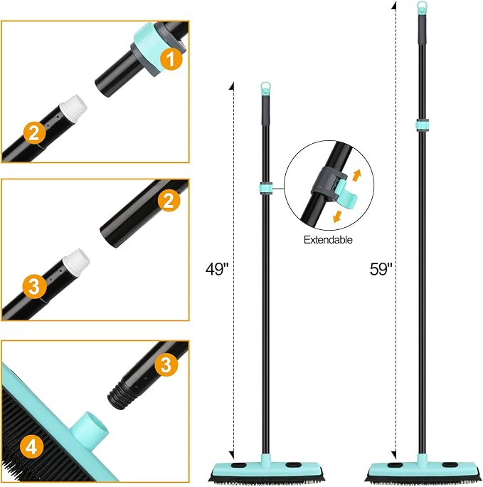 Elegant Blue Rubber Broom