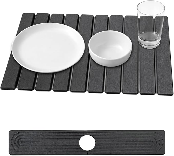 Dark Gray Drying Mat + Faucet Mat