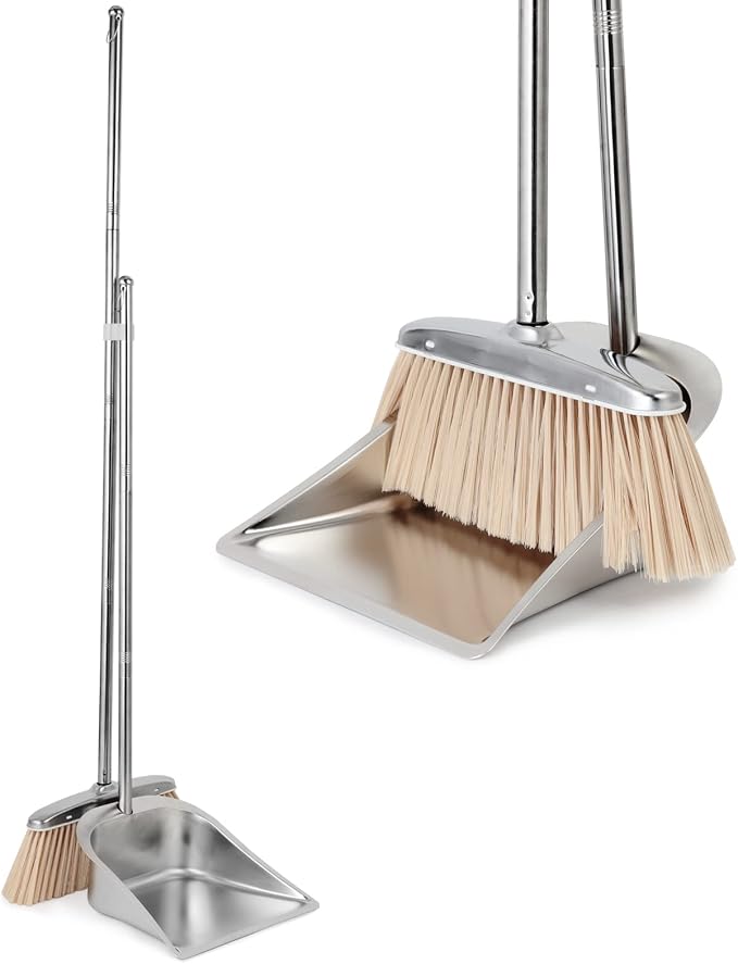 Silver Broom and Dustpan Set