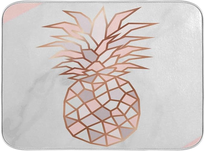 Rose Gold Pineapple On Pink White Marble
