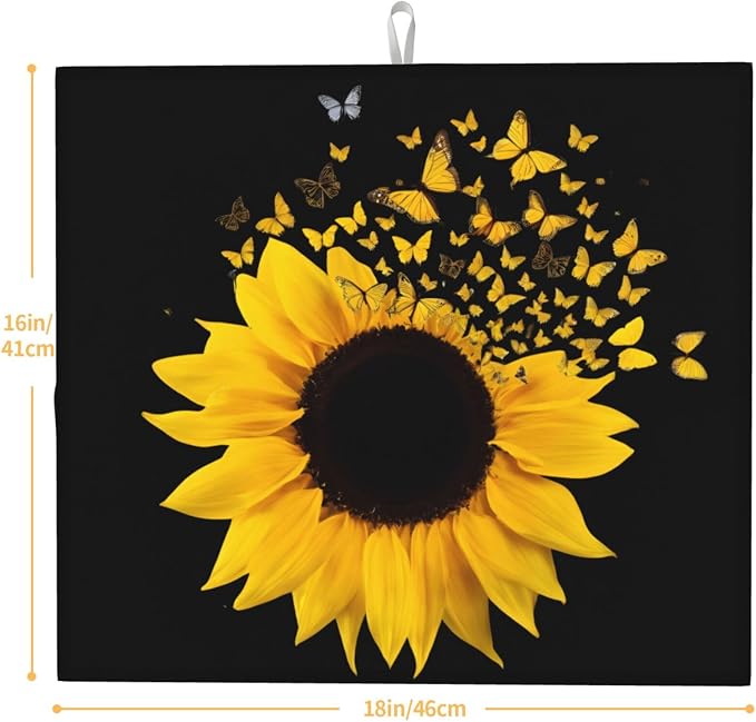 Yellow Sunflower Butterfly Floral