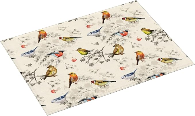Sparrows Birds Branch Watercolor