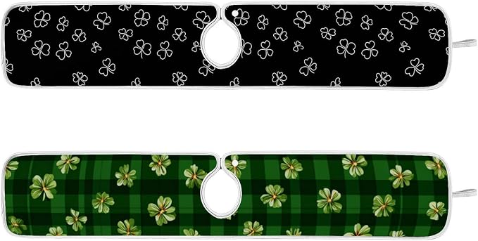 Green Checkered Tiny Clovers Line