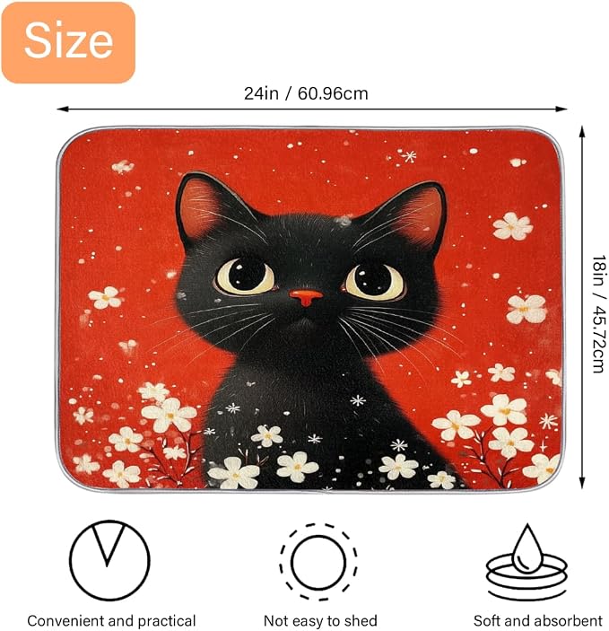 Cute Black Cat Red