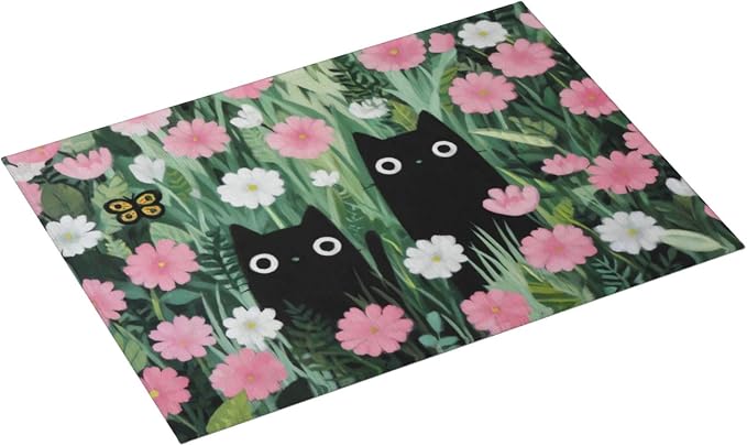 Black Cat Hawaiian Print