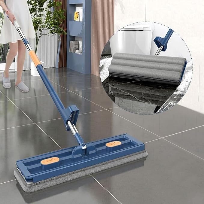 Blue Mop+bucket With 6 Mop Pads