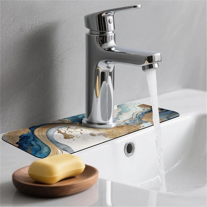 Natural blue and gold marble