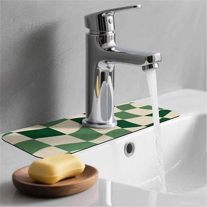 Green-and cream checkered