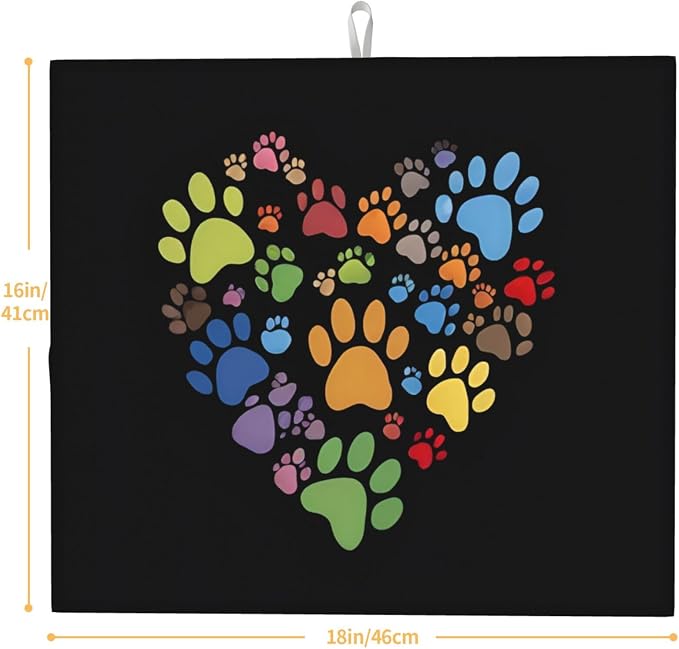 Colorful Paw Print Heart
