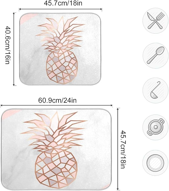 Rose Gold Pineapple On Pink White Marble