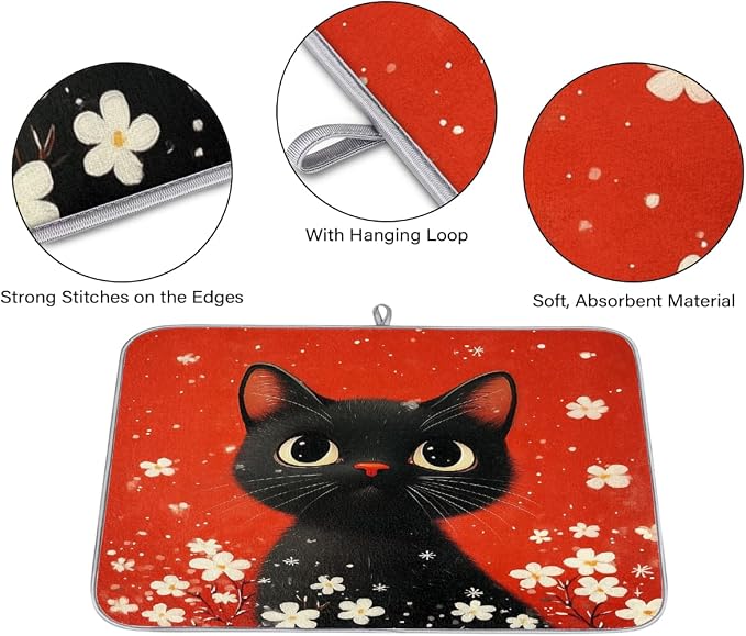 Cute Black Cat Red