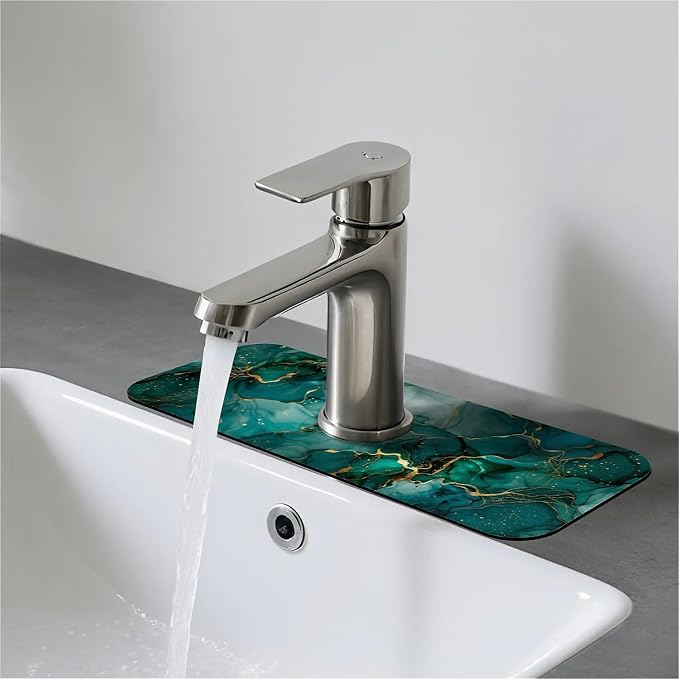 Abstract Emerald Gold Marble