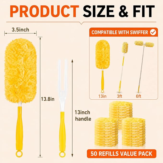 50 Refills & 1 Short Handle