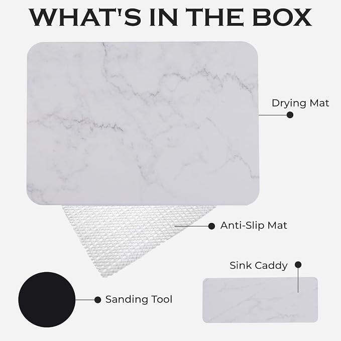 Light Gray/White Marble Finish