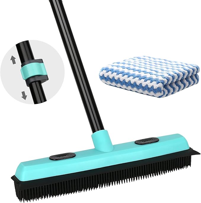 Elegant Blue Rubber Broom