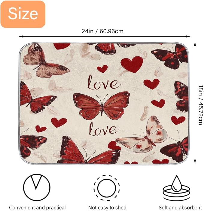 Red Butterflies And Hearts