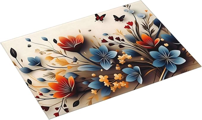 Floral With Butterflies And Colorful Flowers
