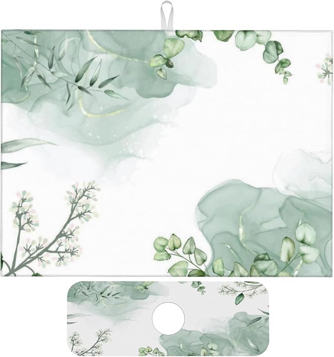 Watercolor Green Leaf Floral