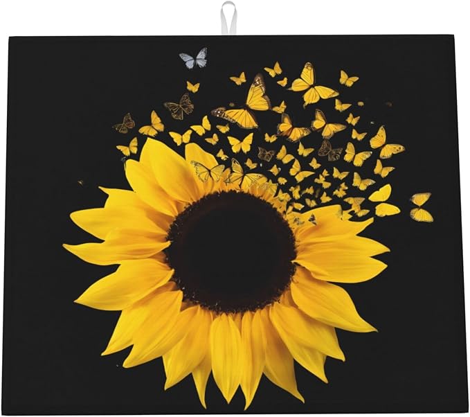 Yellow Sunflower Butterfly Floral