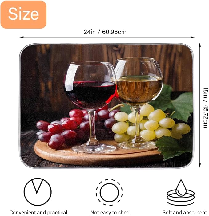 Red Wine Glass Grapes Themed
