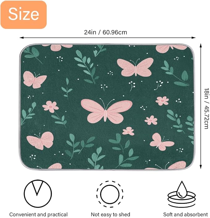 Butterflies And Green Flowers