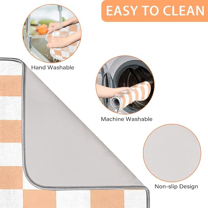 White Peach Plaid Checkerboard